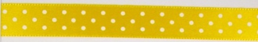 Stuha saténová 15 mm puntík žlutá