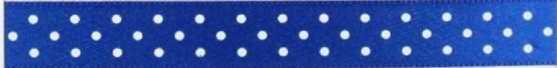 Stuha saténová 15 mm puntík modrá