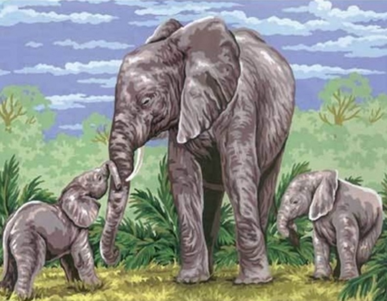 Slonice se slůňaty