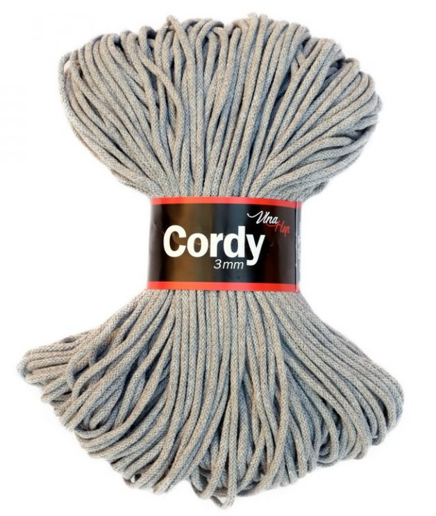 Cordy 3 mm šedá