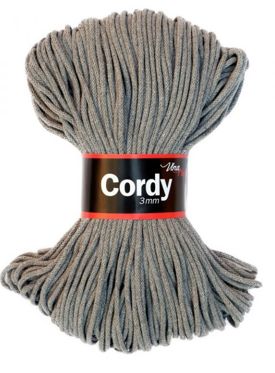 Cordy 3 mm tmavě šedá